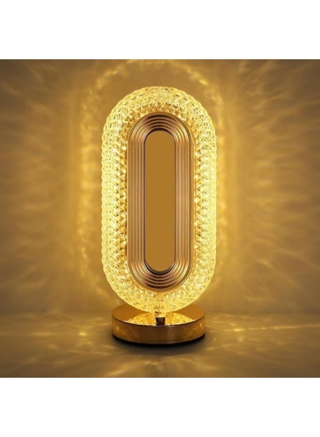 Crystal Moon Shape Rechargeable Touch Table Lamp — Stepless Dimmable Night Light with 3 Color Modes (Warm/Natural/Cool) — USB-C LED Bedside & Decorative Lamp for Bedroom, Living Room & Home Decor - Image 3